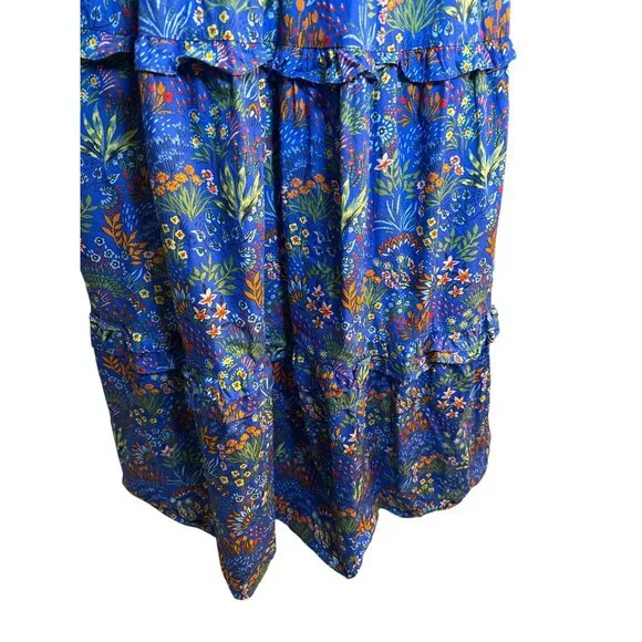 SUGARLIPS V-Neck Smocked Waist Tiered Maxi Dress Cotton Spring Easter XL EUC - Picture 3 of 7